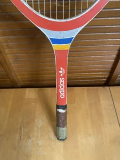Raquette Tennis Ancienne ADIDAS Cadet Bois + Housse Sport Vintage #E24