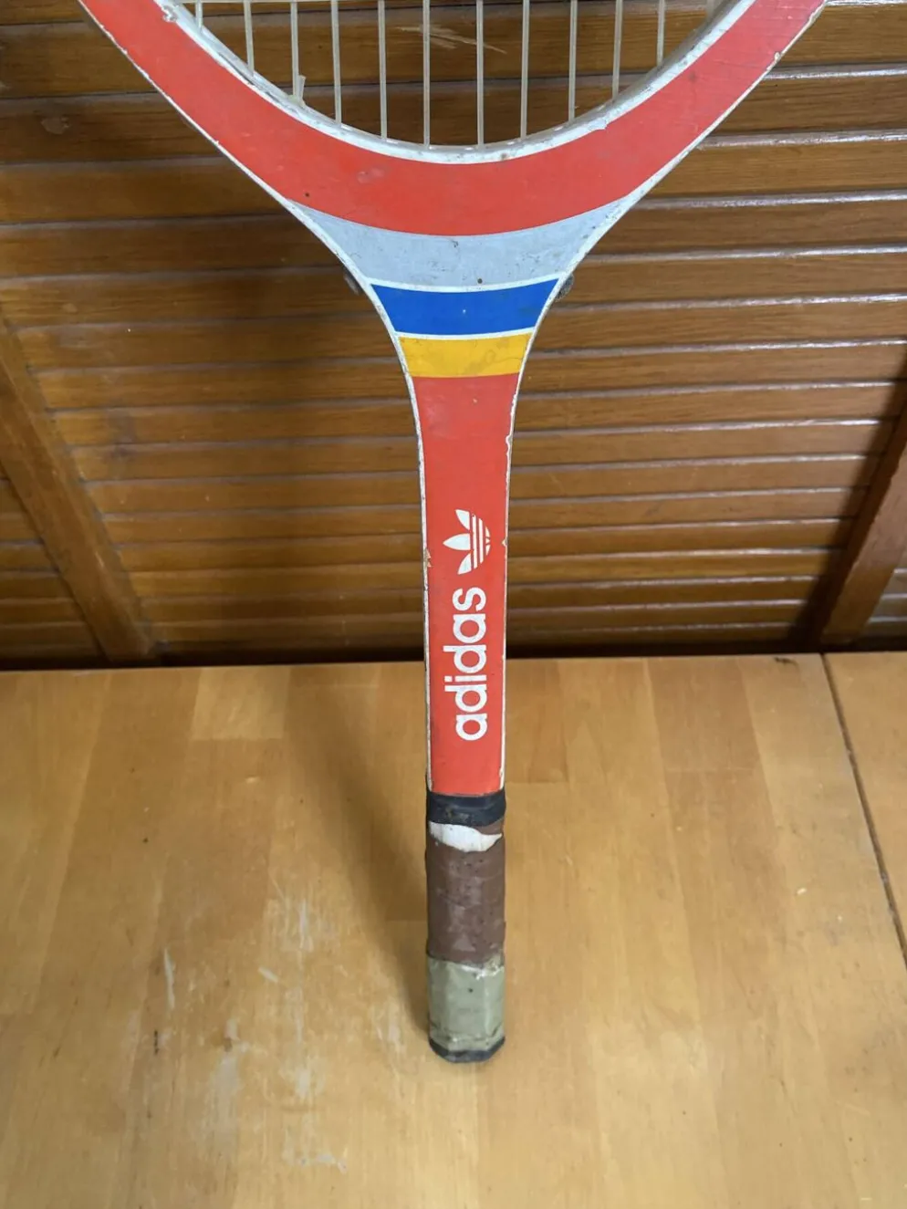 Raquette Tennis Ancienne ADIDAS Cadet Bois + Housse Sport Vintage #E24