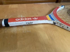 Raquette Tennis Ancienne ADIDAS Cadet Bois + Housse Sport Vintage #E24