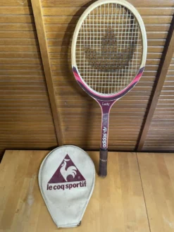 Raquette Tennis Ancienne ADIDAS Lady Bois + Housse COQ SPORTIF Vintage