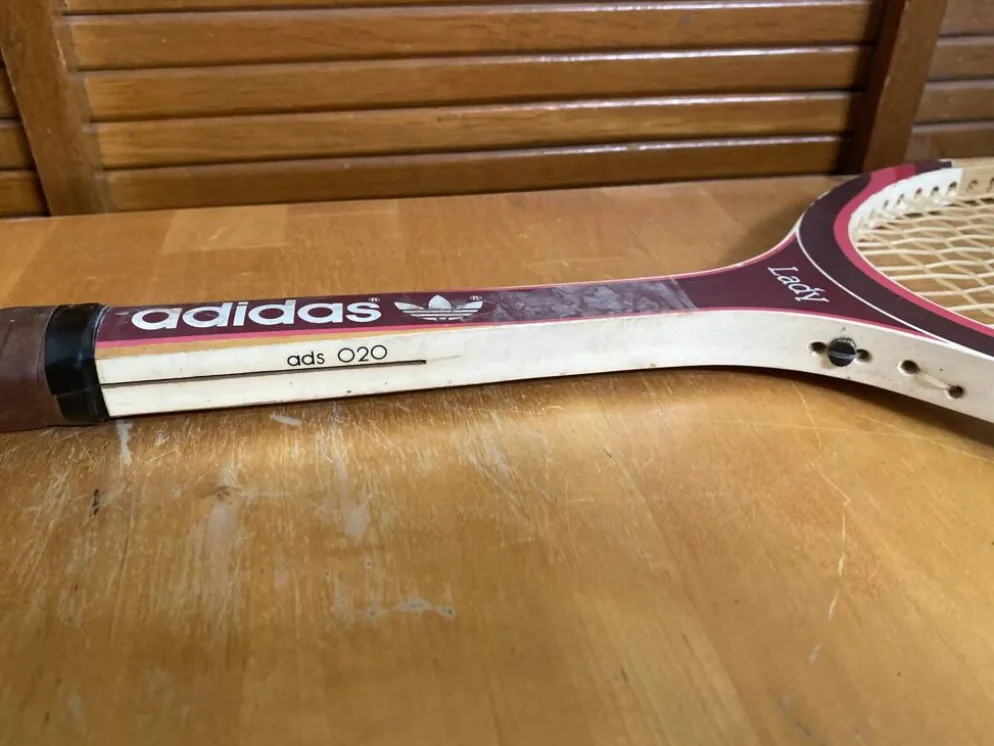 Raquette Tennis Ancienne ADIDAS Lady Bois + Housse COQ SPORTIF Vintage