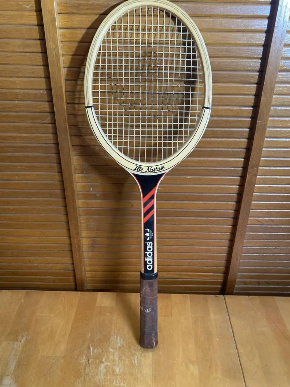 Raquette Tennis Ancienne ADIDAS Ilie Nastase Bois Sport Vintage #E245