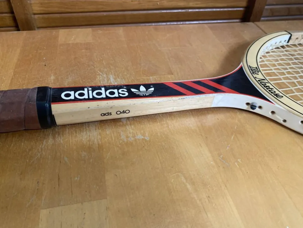 Raquette Tennis Ancienne ADIDAS Ilie Nastase Bois Sport Vintage #E245