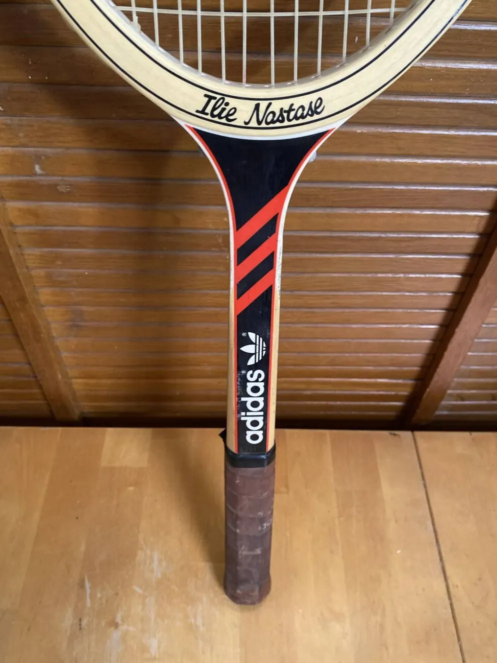 Raquette Tennis Ancienne ADIDAS Ilie Nastase Bois Sport Vintage #E245