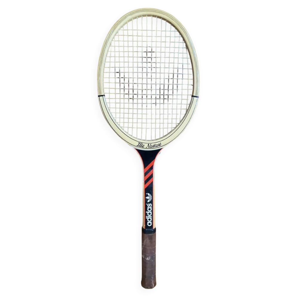 Raquette Tennis Ancienne ADIDAS Ilie Nastase Bois Sport Vintage #E245