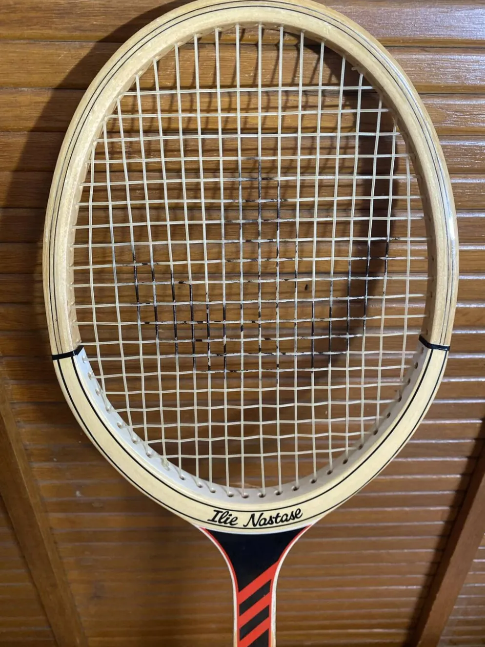 Raquette Tennis Ancienne ADIDAS Ilie Nastase Bois Sport Vintage #E245