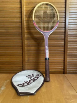 Raquette tennis ancienne adidas lady bois + housse vintage #e199