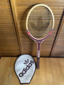 Raquette tennis ancienne adidas lady bois + housse vintage #e199