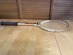 Raquette tennis ancienne adidas ilie nostase bois + housse vintage #e2