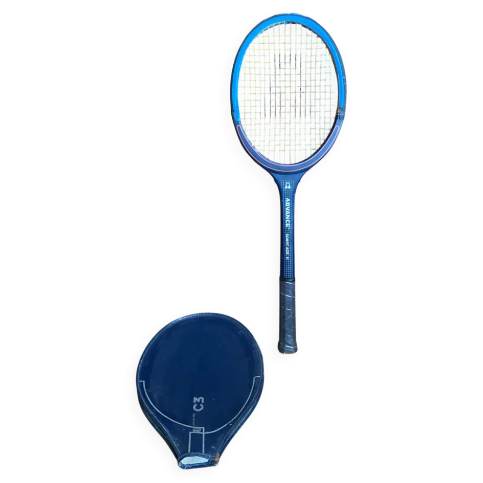 Raquette tennis ancienne courrier advance court ace 2 bois housse vint