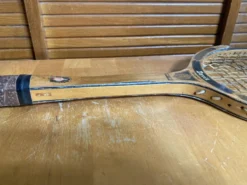 Raquette Tennis Ancienne DAVIS Duke Bois + Housse Cuir Vintage #E218