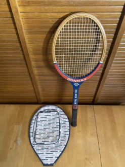 Raquette tennis ancienne donnay bois + housse sport vintage