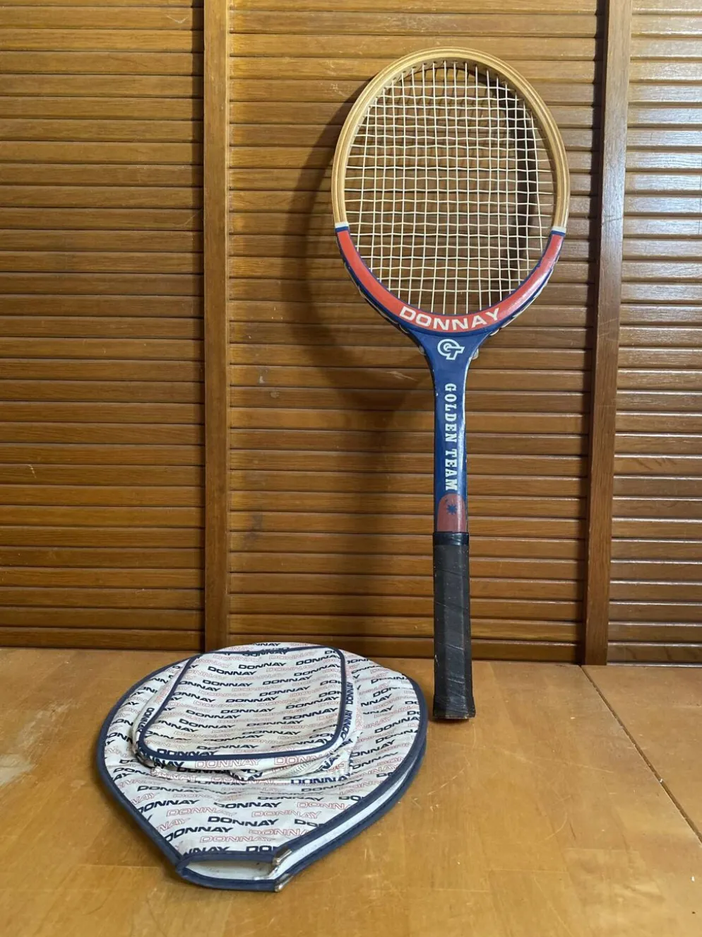 Raquette tennis ancienne donnay bois + housse sport vintage