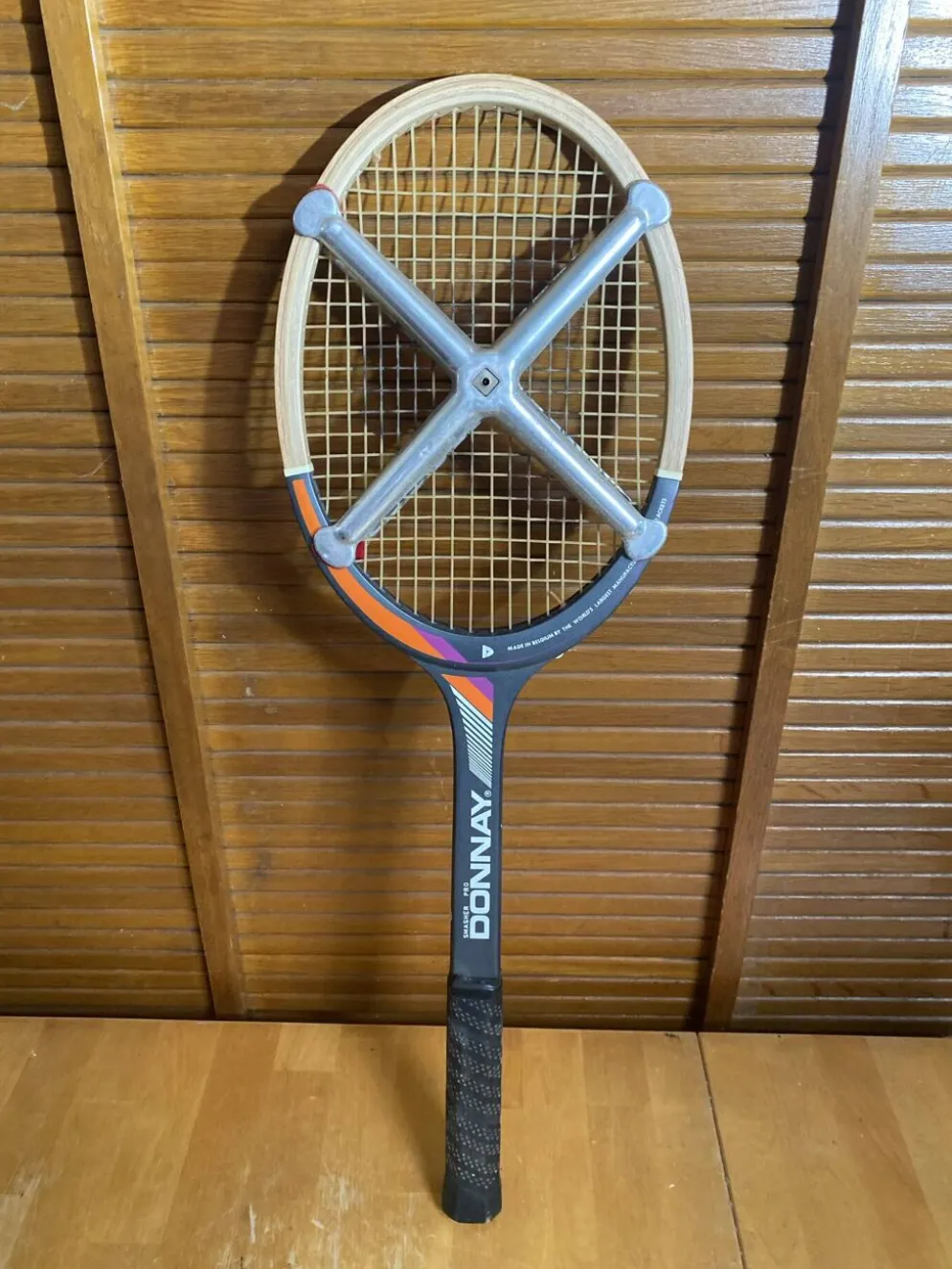 Raquette tennis ancienne donnay smacher pro bois + zéphyr sport vintag