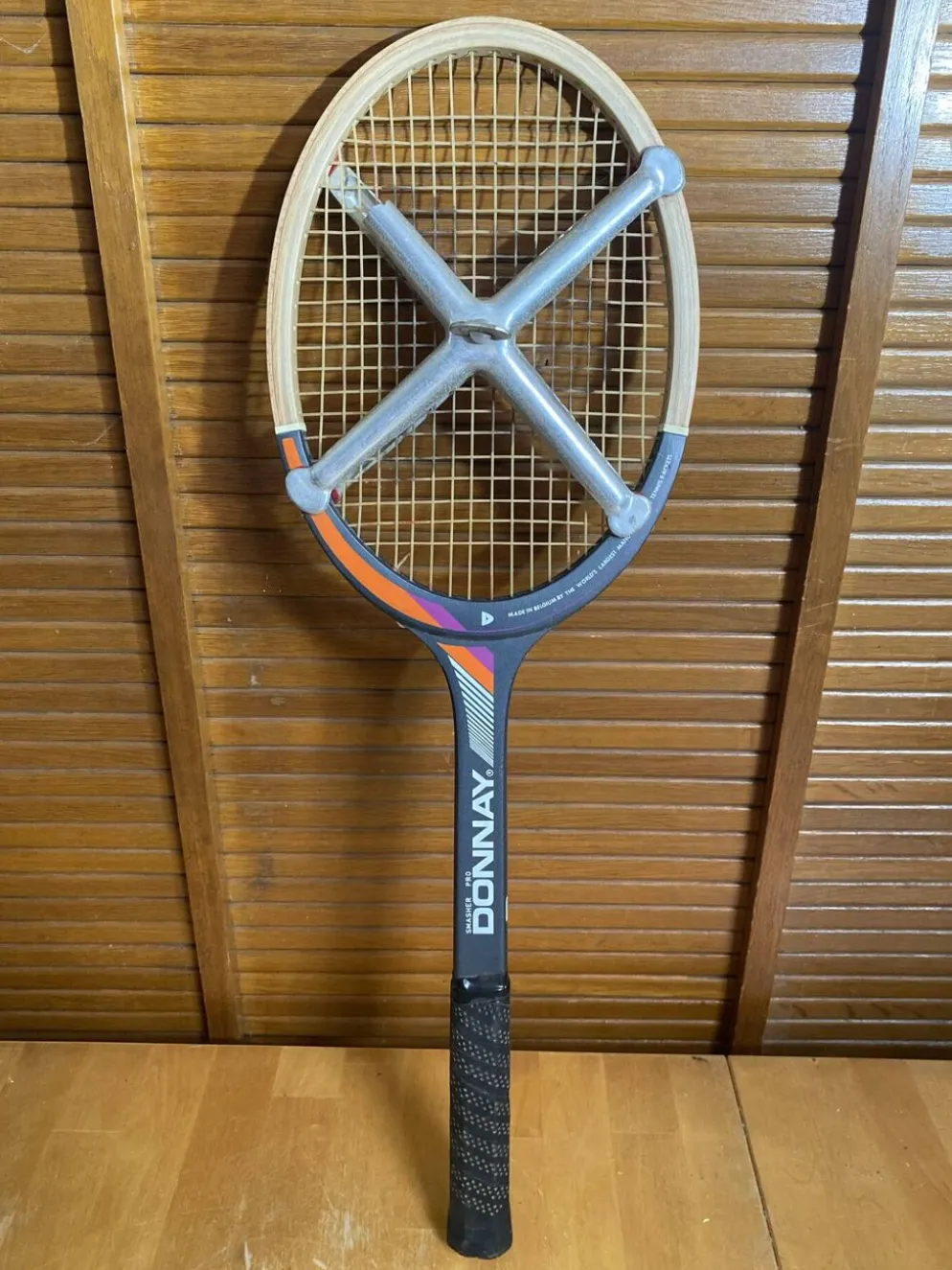 Raquette tennis ancienne donnay smacher pro bois + zéphyr sport vintag