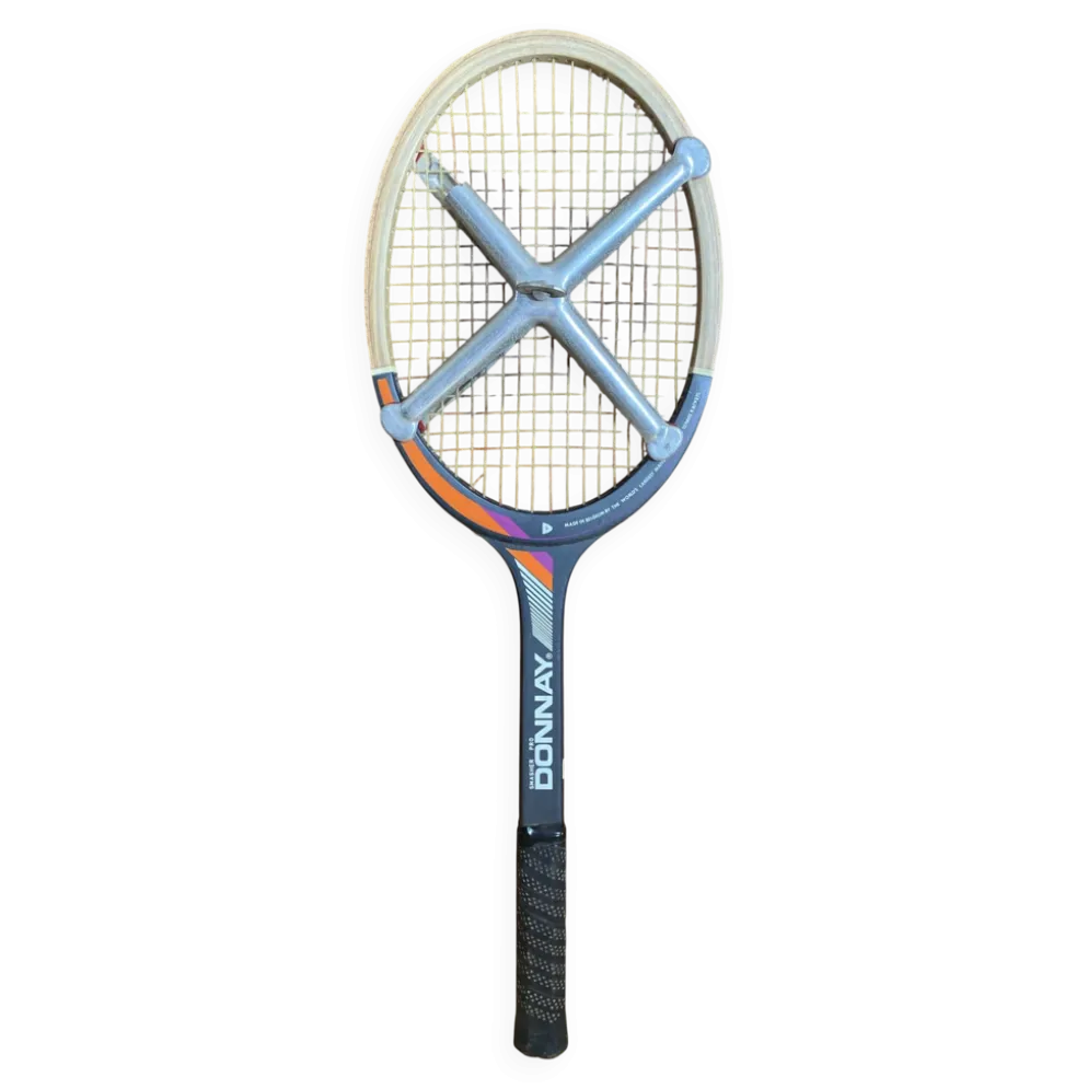 Raquette tennis ancienne donnay smacher pro bois + zéphyr sport vintag