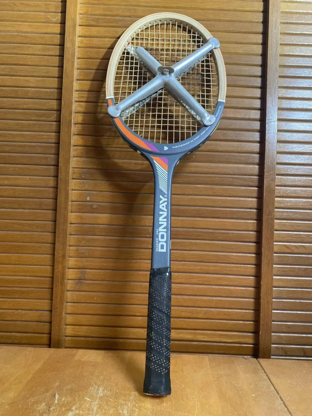 Raquette tennis ancienne donnay smacher pro bois + zéphyr sport vintag