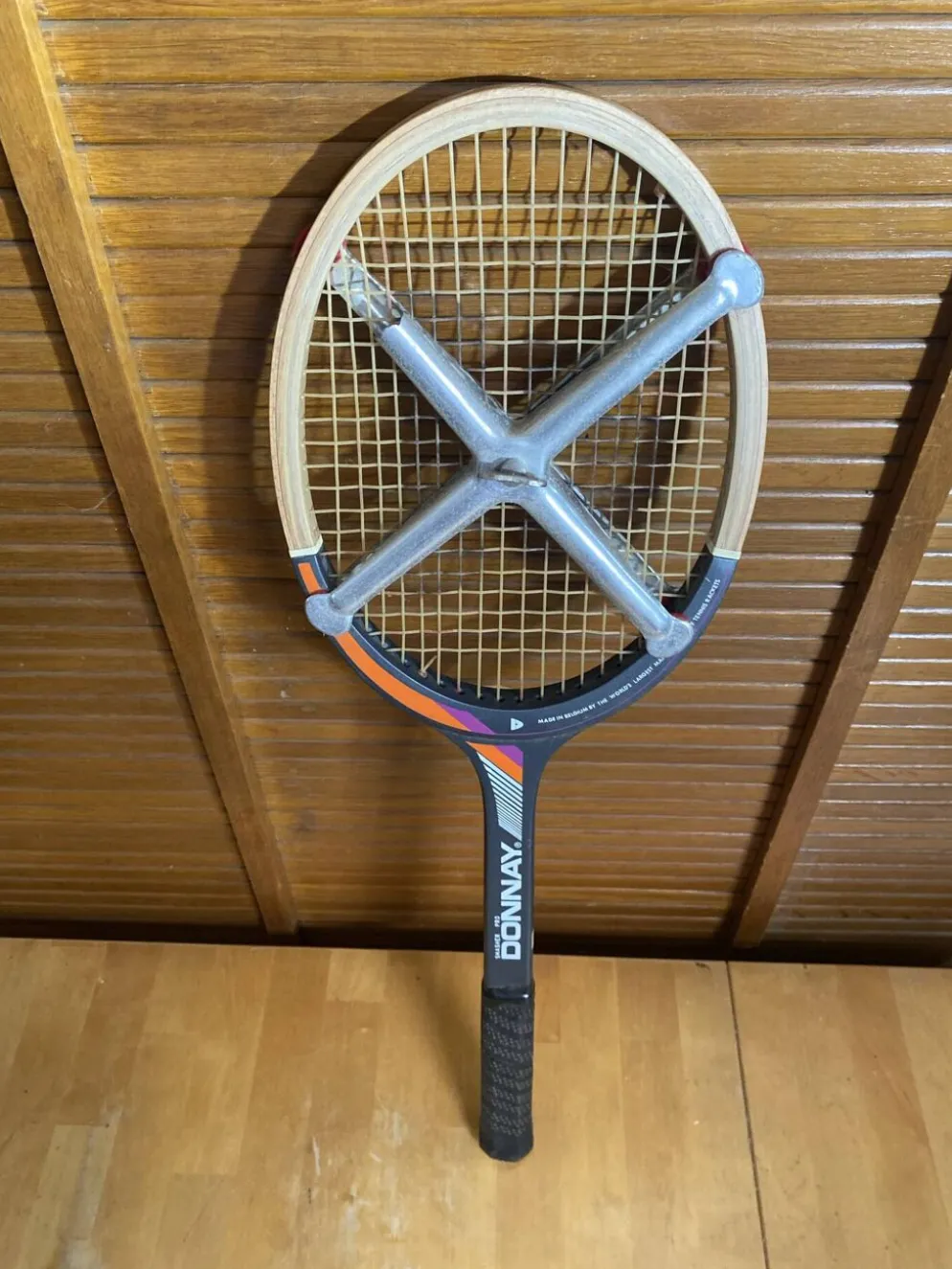 Raquette tennis ancienne donnay smacher pro bois + zéphyr sport vintag