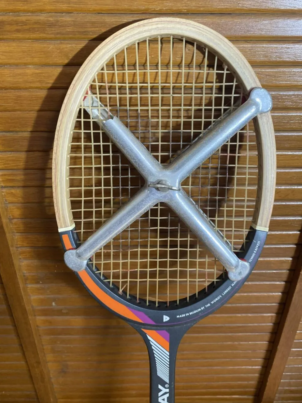 Raquette tennis ancienne donnay smacher pro bois + zéphyr sport vintag