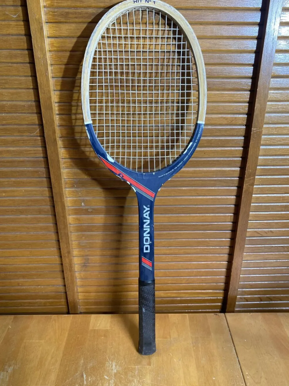 Raquette Tennis Ancienne DONNAY Hit N°1 Bois Sport Vintage #E225