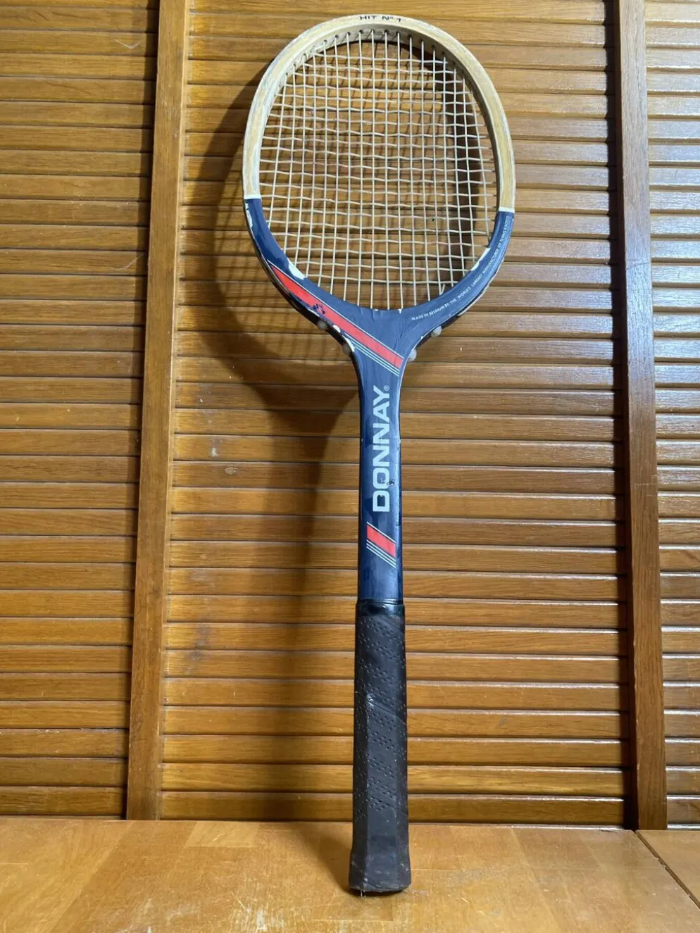 Raquette Tennis Ancienne DONNAY Hit N°1 Bois Sport Vintage #E225