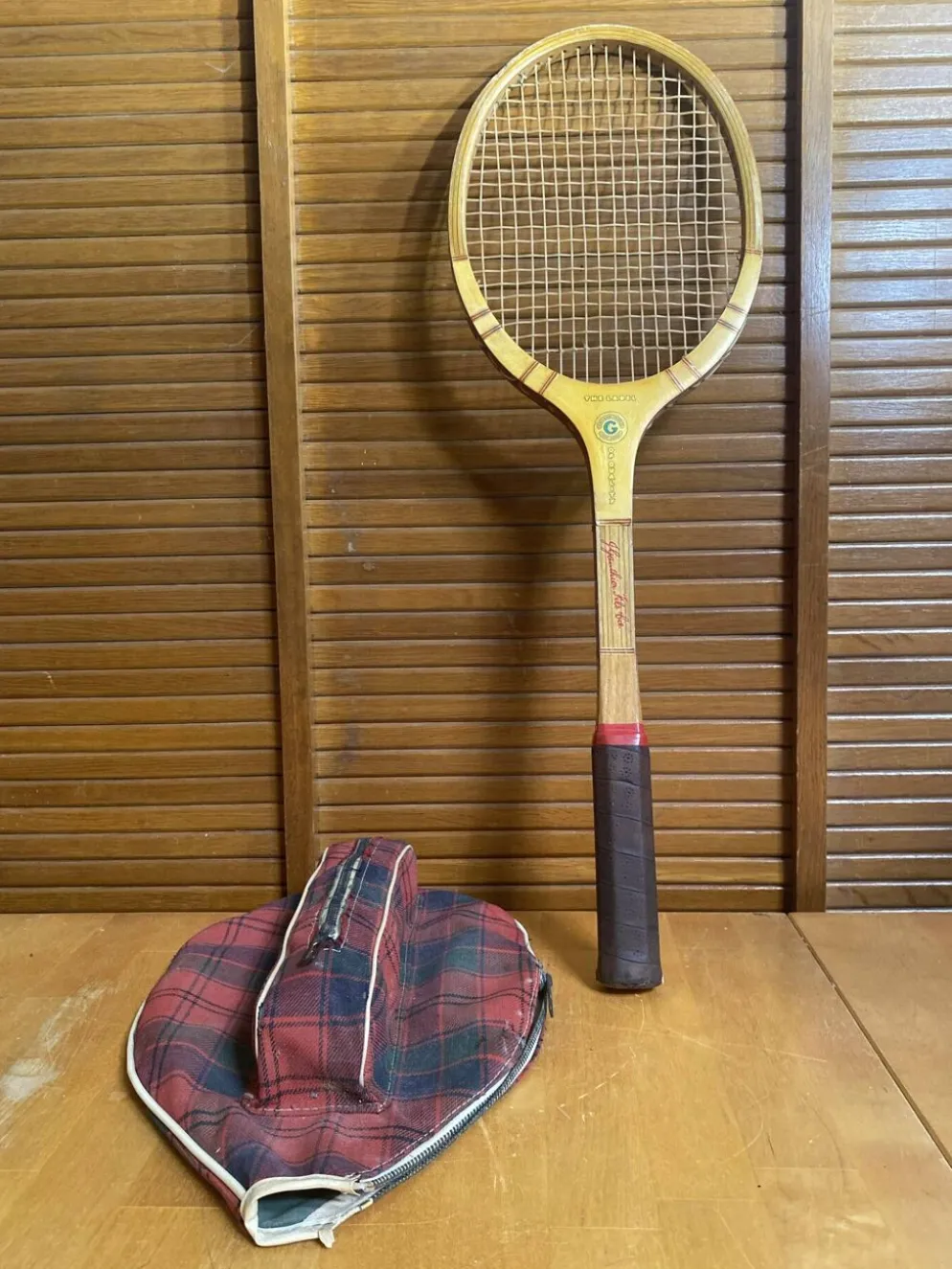 Raquette tennis ancienne donnay la hutte bois + housse montana vintage