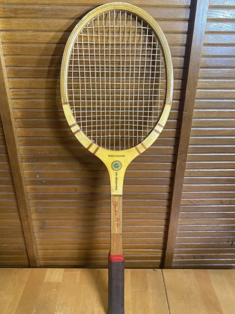 Raquette tennis ancienne donnay la hutte bois + housse montana vintage