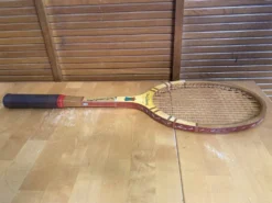 Raquette tennis ancienne donnay la hutte bois + housse montana vintage