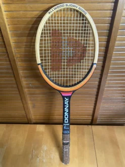 Raquette tennis ancienne donnay bjorn borg bois + housse vintage