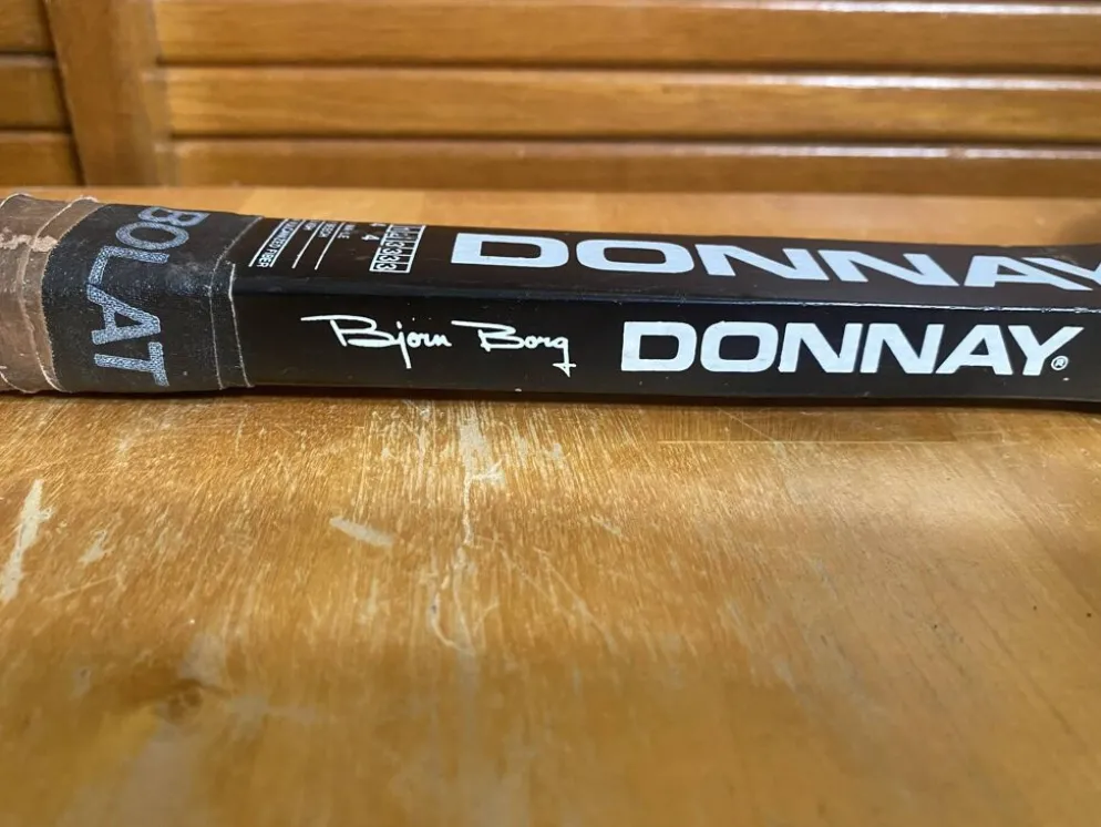 Raquette tennis ancienne donnay bjorn borg bois + housse vintage