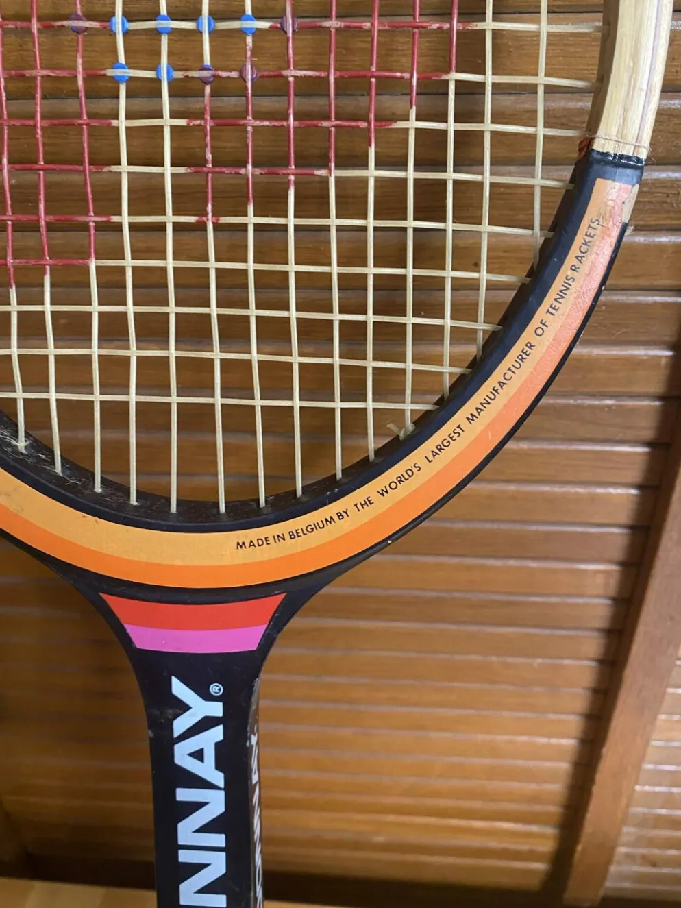 Raquette tennis ancienne donnay bjorn borg bois + housse vintage