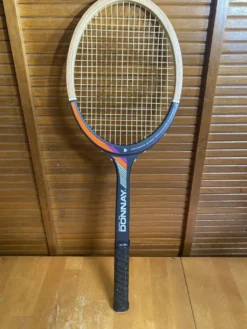 Raquette tennis ancienne donnay smasher pro bois + housse donnay vinta