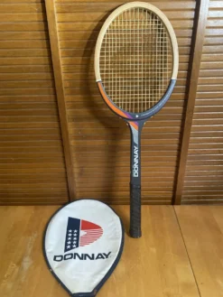 Raquette tennis ancienne donnay smasher pro bois + housse donnay vinta