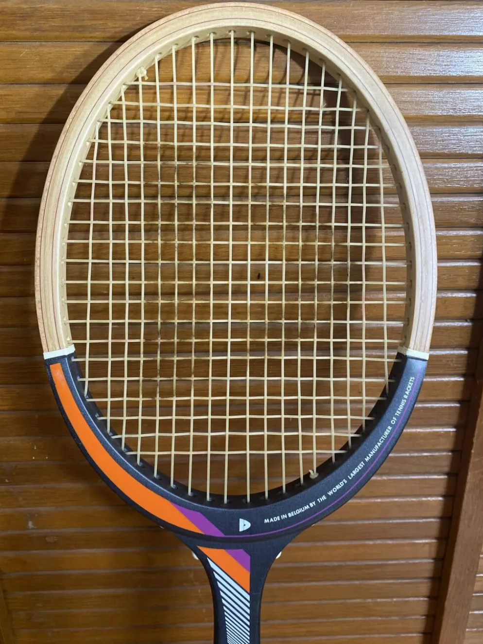 Raquette tennis ancienne donnay smasher pro bois + housse donnay vinta