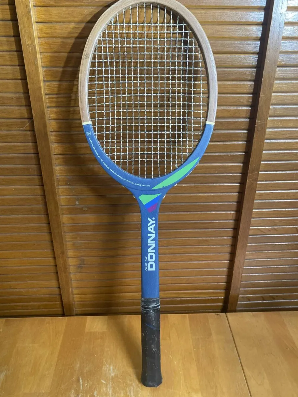 Raquette tennis ancienne donnay court one bois vintage #e191
