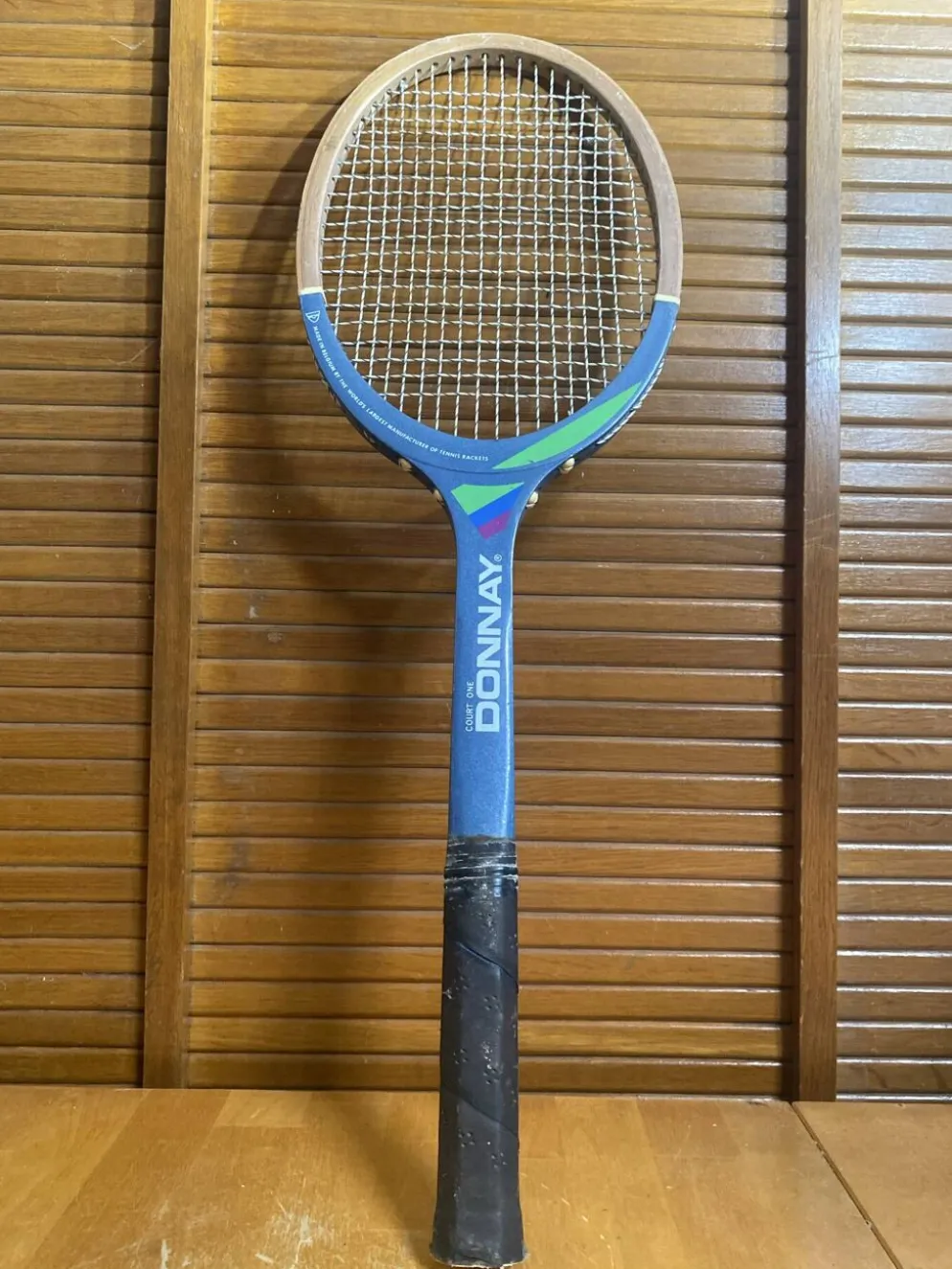 Raquette tennis ancienne donnay court one bois vintage #e191