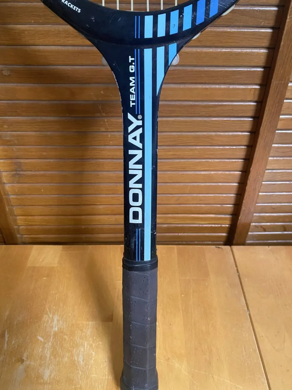 Raquette tennis ancienne donnay team gt bois + housse donnay vintage #