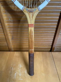Raquette tennis ancienne dunlop maxply bois + protection sport vintage