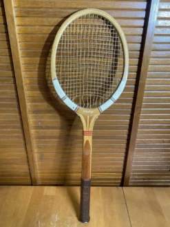 Raquette tennis ancienne dunlop maxply bois + protection sport vintage