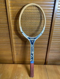 Raquette tennis ancienne dunlop saphir bois + housse sport vintage #e2