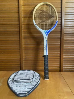 Raquette tennis ancienne dunlop bois + housse donnay vintage