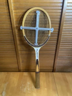 Raquette tennis ancienne dunlop flight bois + protection zéphyr vintag