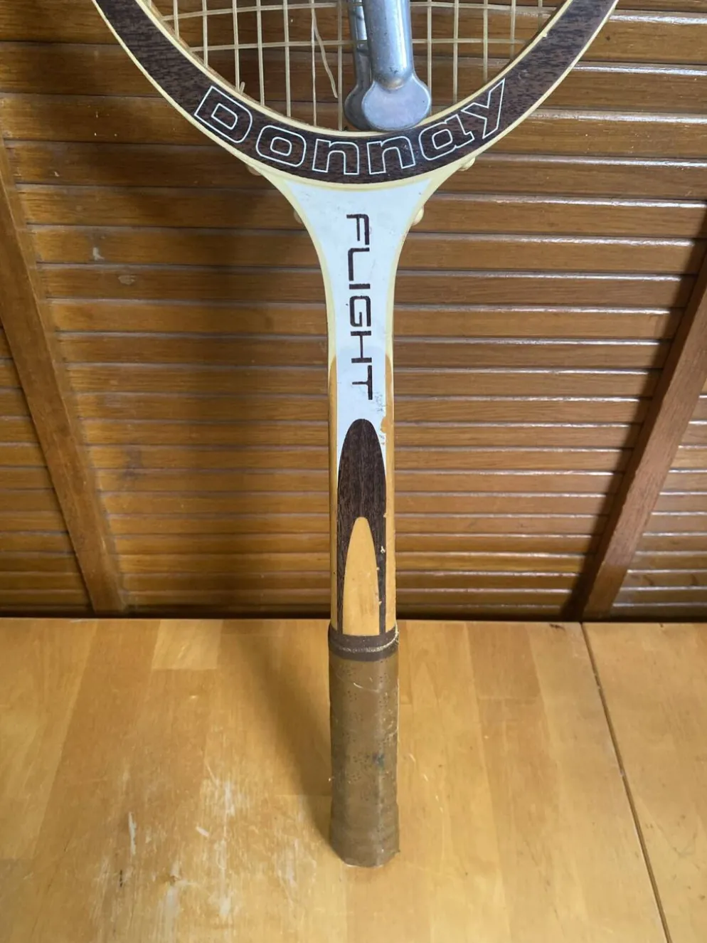 Raquette tennis ancienne dunlop flight bois + protection zéphyr vintag