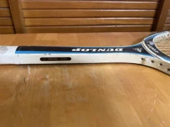Raquette tennis ancienne dunlop saphir bois + housse dunlop vintage #e