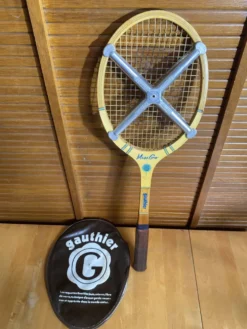 Raquette Tennis Ancienne GAUTHIER Miss Go Bois + Housse + Zephyr Vinta