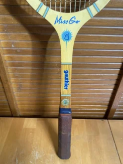 Raquette Tennis Ancienne GAUTHIER Miss Go Bois + Housse + Zephyr Vinta