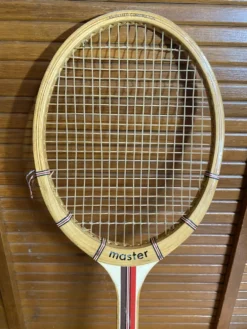 Raquette Tennis Ancienne HILTON Master Bois + Housse Vintage