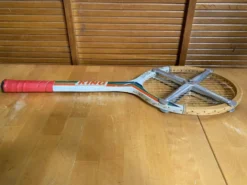 Raquette Tennis Ancienne KING Start Play Bois + Protection ZEPHYR Vint