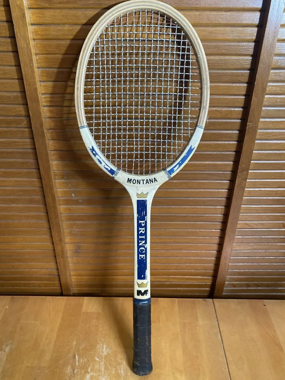 Raquette tennis ancienne montana modèle prince bois sport vintage
