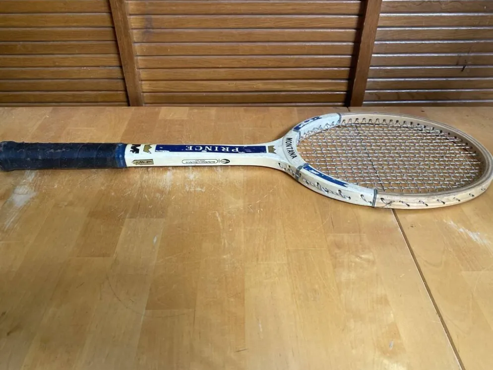 Raquette tennis ancienne montana modèle prince bois sport vintage